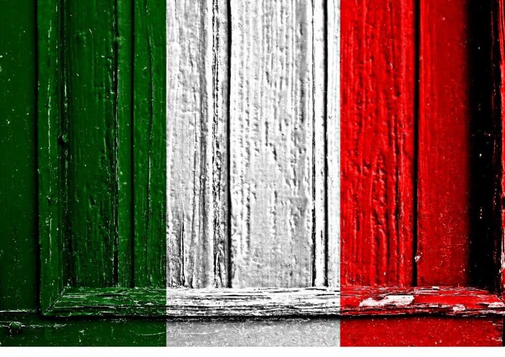 Quadro pintado com as cores da bandeira da Itália