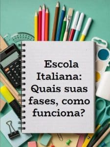 Materiais escolares e carderno escrito Escola Italiana: Quais suas fases, como funciona?